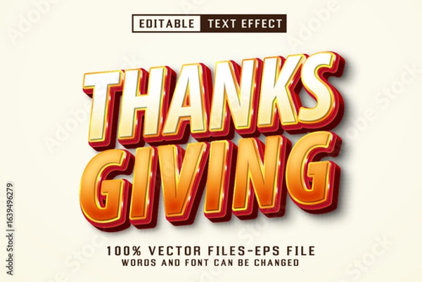 Obraz Thanks Giving 3d Text - Editable Text Effect