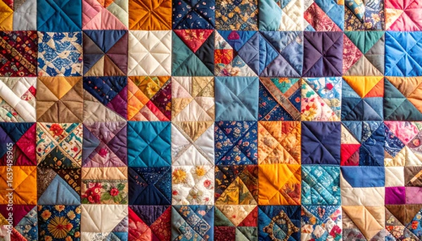 Obraz Colorful patchwork quilt texture.