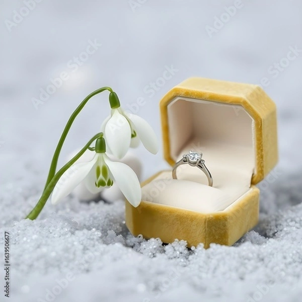 Obraz wedding rings in a box