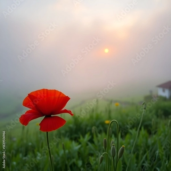 Obraz red poppy flower