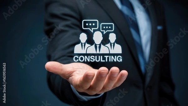 Fototapeta Expert business consultation services offering strategic advice and collaborative solutions for growth