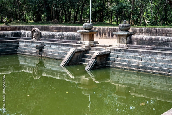 Fototapeta pool in the park, old city of anuradhapura, sri lanka
