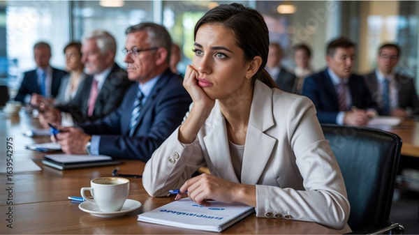 Fototapeta business team working in office, class, meeting 