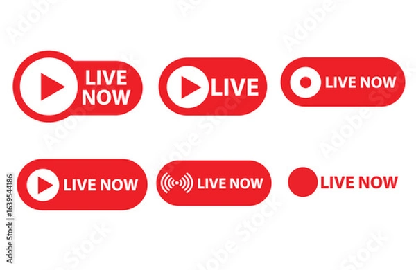 Obraz Live Icon Vector set  stream logos set