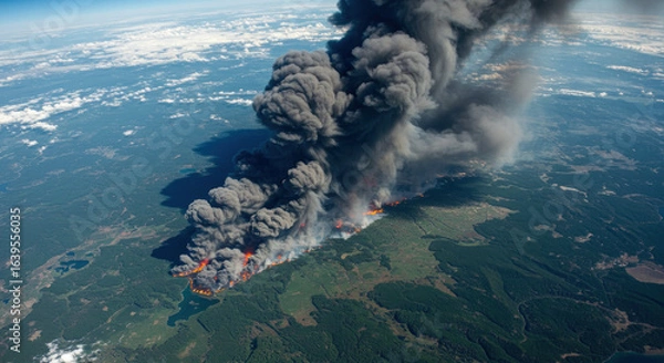 Fototapeta Forest fires seen from space