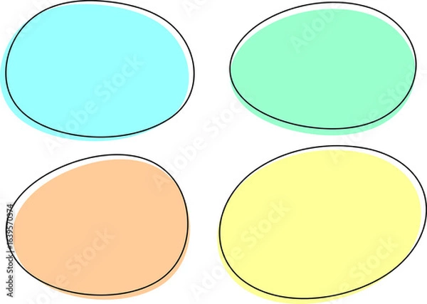 Fototapeta Organic Geometric Liquid Ovals, set of stickers