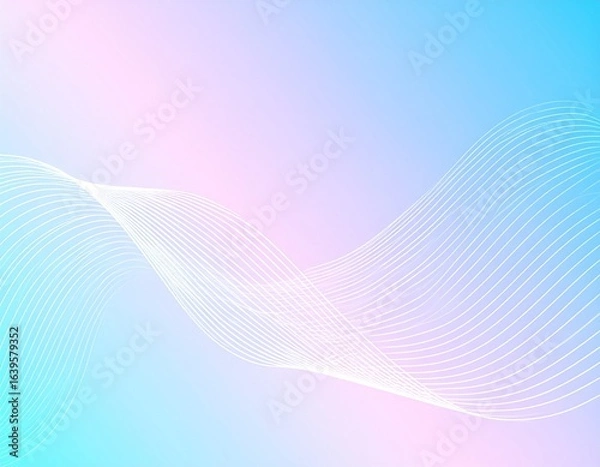 Fototapeta Pastel Gradient Background with Abstract Wave Lines