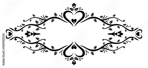 Fototapeta Elegant romantic art with vine vector frame
