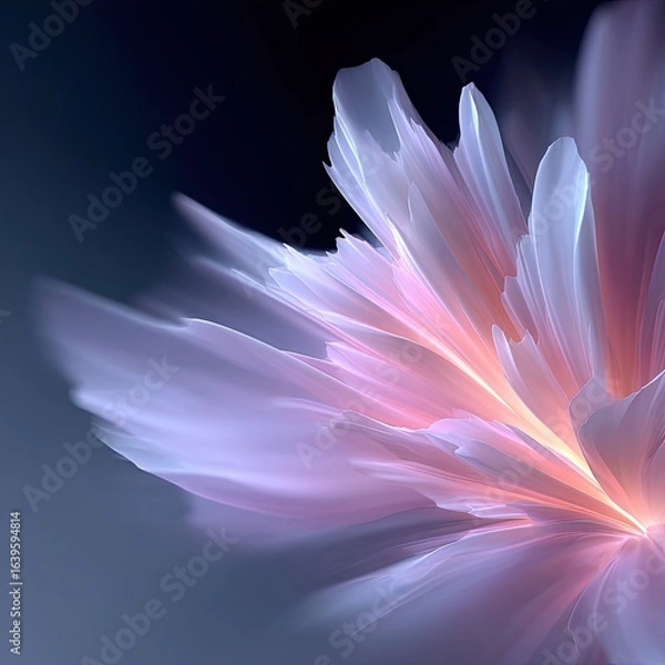 Fototapeta Abstract Peach and Lavender Flower with Soft Glow