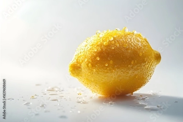 Obraz lemon in water and white background