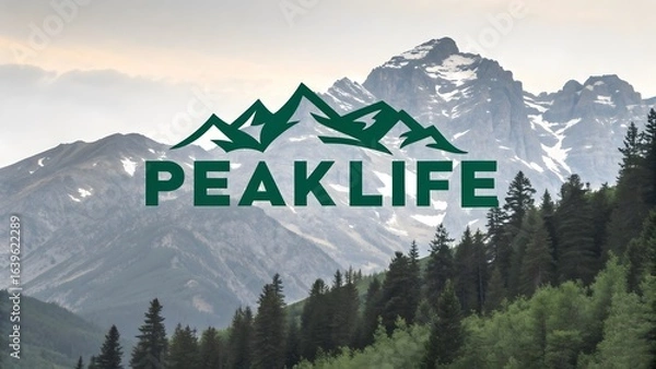 Obraz Mountain Range Logo Peak Life
