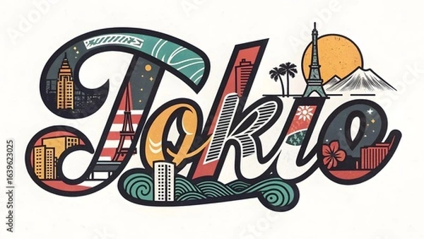 Fototapeta Tokyo Typography Design
