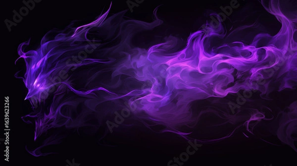 Obraz 闇の魔法や、呪いをイメージした紫色のオーラのイラスト