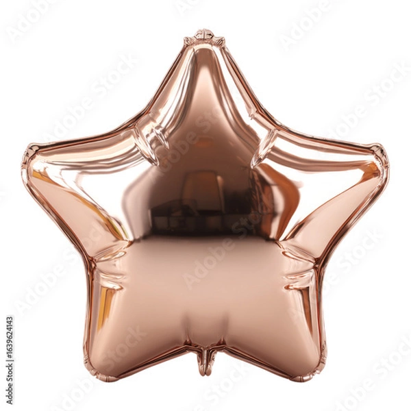 Obraz Rose Gold Star Balloon with Transparent Background