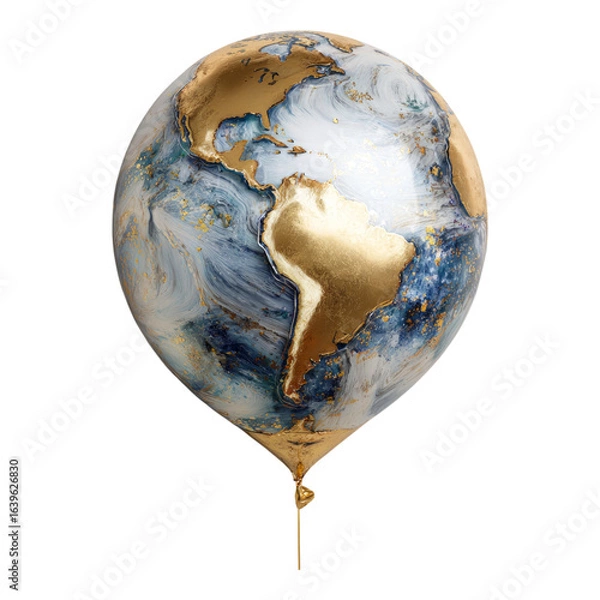 Obraz Transparent Earth Balloon with Colorful Detail