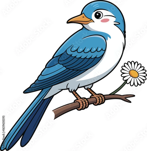 Fototapeta Cute cartoon a illustrator vector halcyon