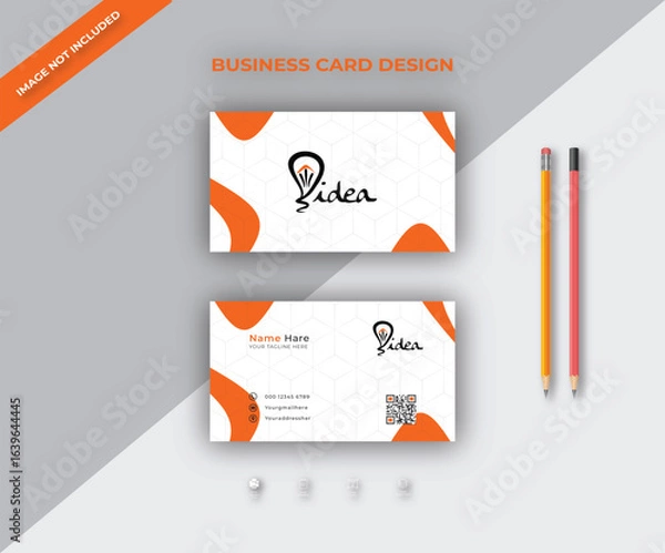 Fototapeta Clean Minimal Red Business Card Template premium vector Design modern illustration for business