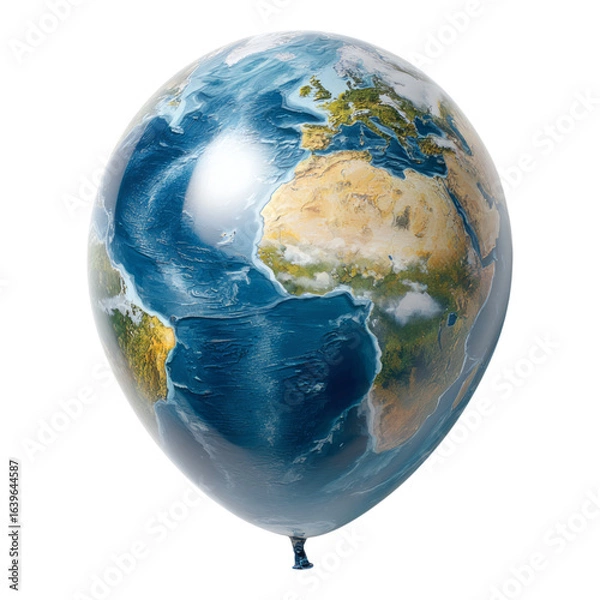 Obraz Transparent Balloon with Earth Map Design Concept