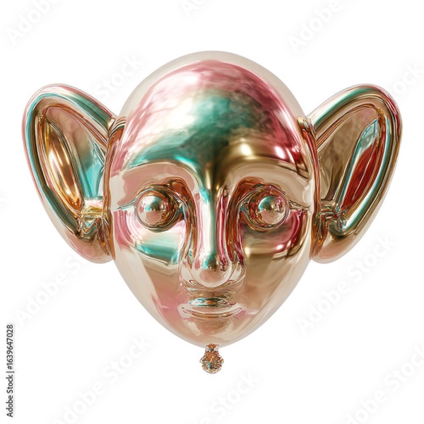 Obraz Transparent Artistic Face Sculpture with Glossy Finish
