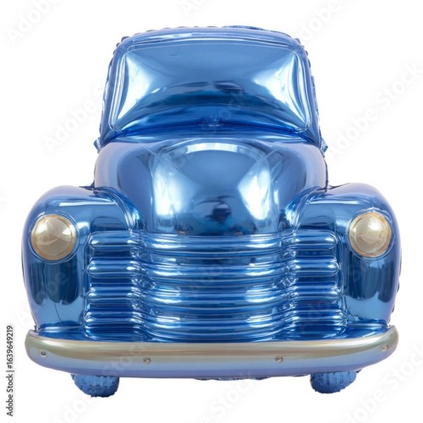 Obraz Transparent Blue Vintage Car Reflection Front View