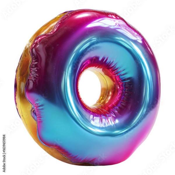 Obraz Colorful Transparent Donut with Glossy Finish