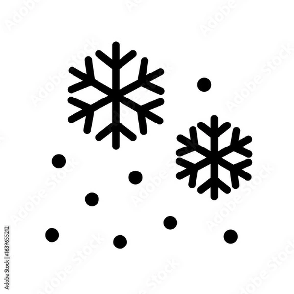 Obraz Snowfall icon with snowflakes for winter and cold weather season
