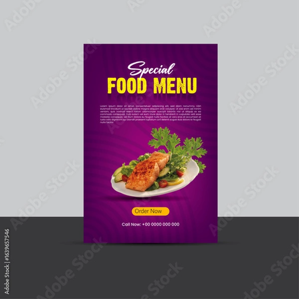 Fototapeta Corporate identity template with vector business card design and marketing layout