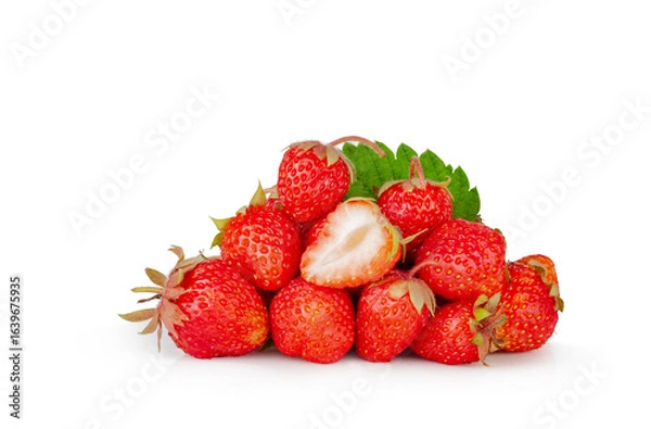 Fototapeta Strawberries isolated on a white background, contour