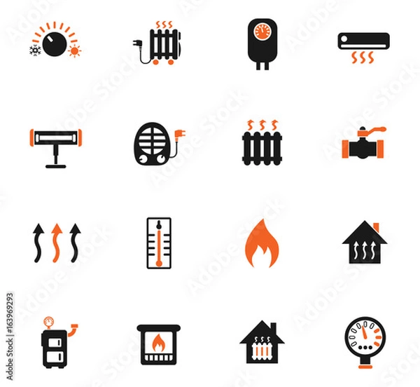 Obraz heating icon set