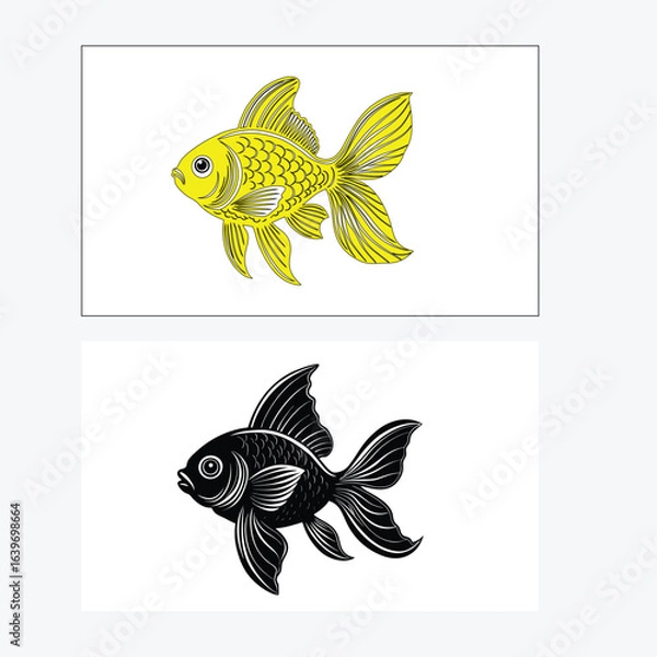 Obraz Gold fish vector art design