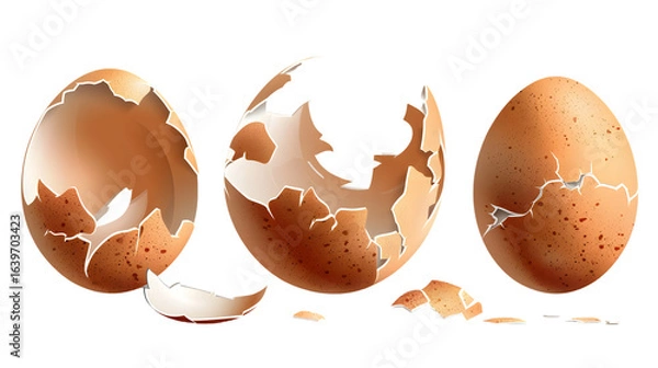 Obraz Cracked Egg Shell Illustration for Creative Designs and Projects