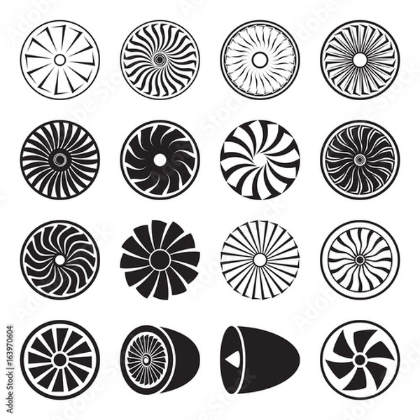 Fototapeta Turbine icons. Vector illustration