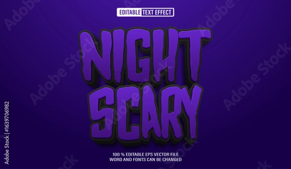 Obraz Editable 3d text style effect - Night Scary text effect Template
