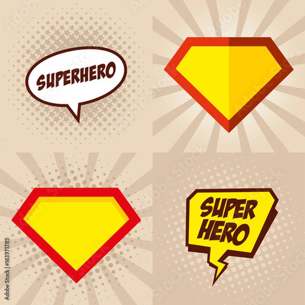 Obraz Superhero logo, pop art background