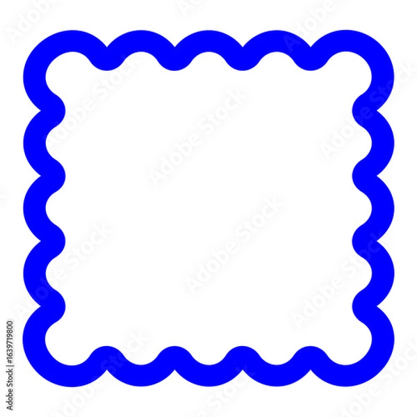 Fototapeta Wavy Edge Square Frame Vector Graphic Element