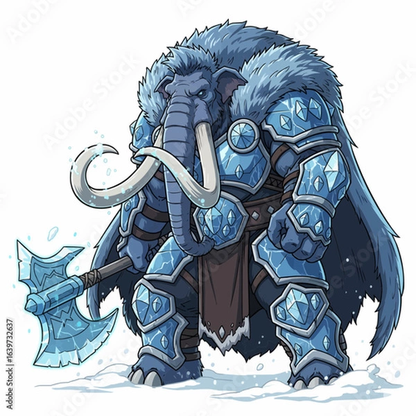 Obraz Mammoth Guardian Vector Anime Style