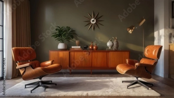 Fototapeta Modern Mid-Century Living Room