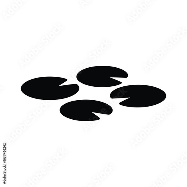 Fototapeta Floating lily pads vector silhouette