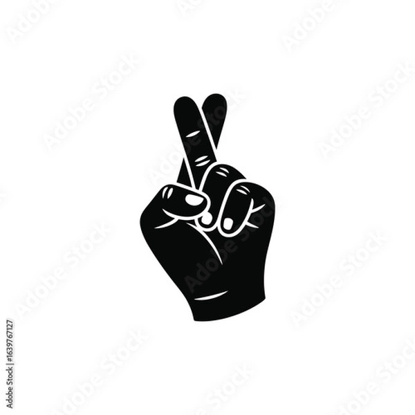 Obraz Fingers crossed vector silhouette
