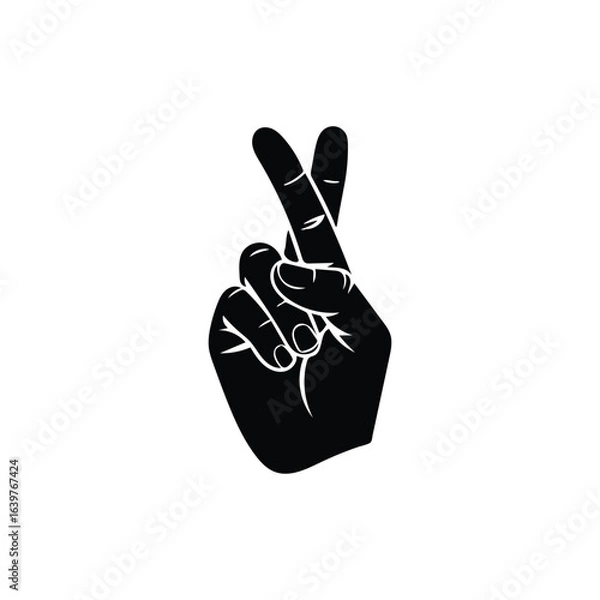 Obraz Fingers crossed vector silhouette