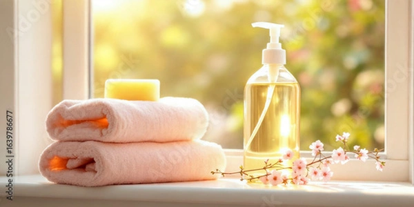 Obraz Spa and Wellness Products with Essential Oils and Natural Elements
