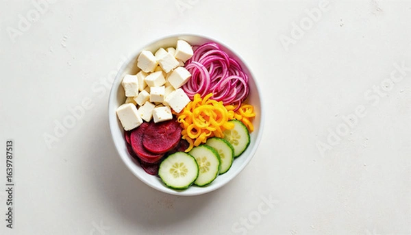 Obraz Vibrant Healthy Salad Bowl with Assorted Vegetables and Grains