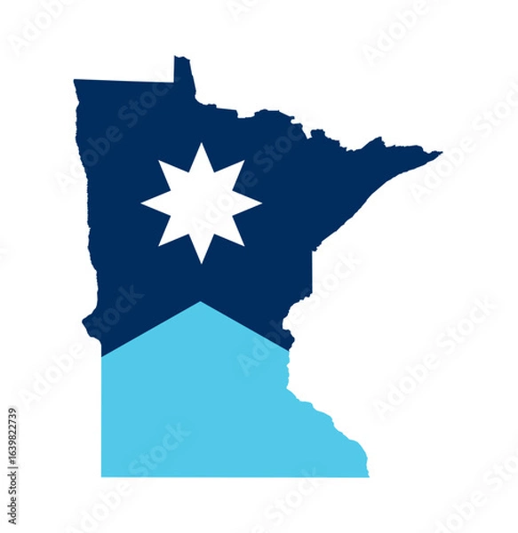 Fototapeta Minnesota state flag map