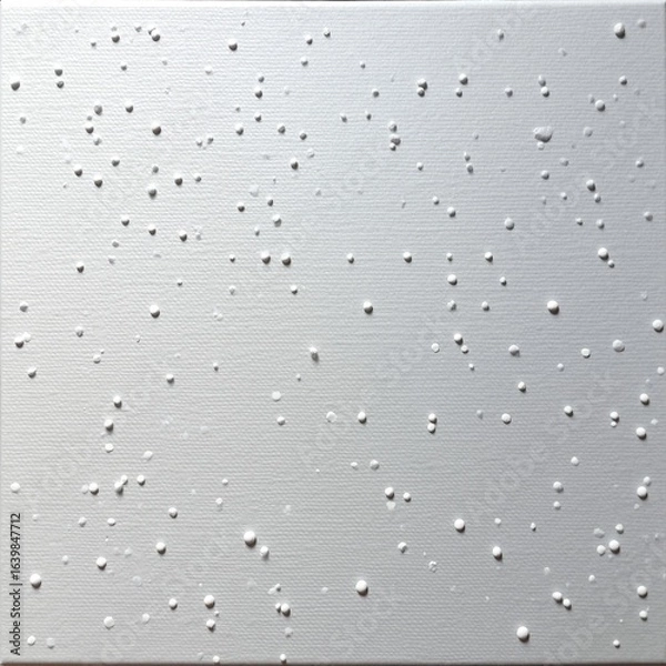 Fototapeta A pristine white canvas adorned with glistening water droplets, reflecting light and creating a captivating interplay of textures and transparency.