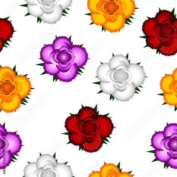 Fototapeta Colorful roses seamless pattern background.