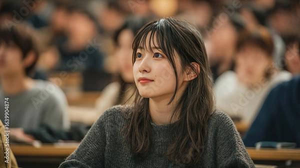 Obraz 講義を聴く女子大生02