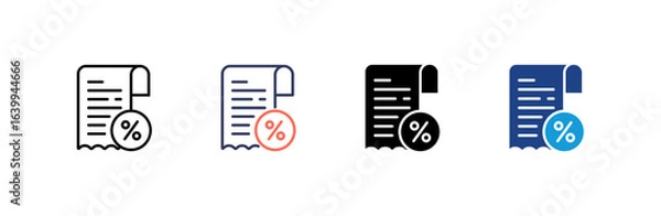 Obraz Receipt icon set multiple style collection