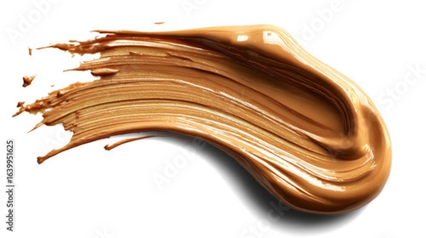 Fototapeta Caramel-tinted foundation swatch isolated on white background. Transparent background