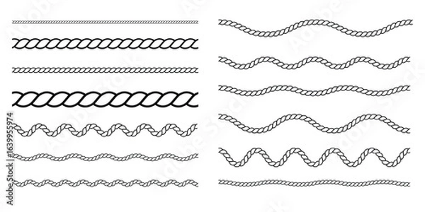 Obraz Various Rope Styles and Textures collection