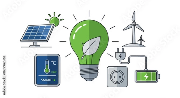 Obraz Renewable energy sources display